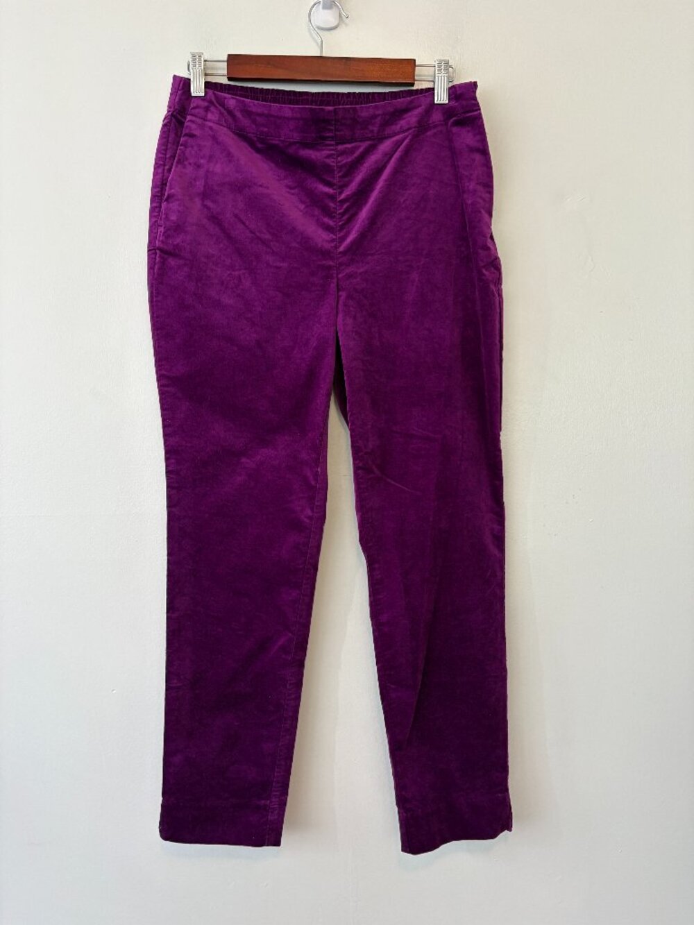 J Jill Purple Velvet Pants Womens Size 8 Sugarbeet